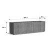Plantenbak Carrez met wielen 200x50x60 cm