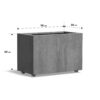 Plantenbak Carrez met wielen 90x50x60 cm