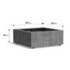 Plantenbak Carrez met wielen 100x100x40 cm