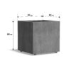 Plantenbak Carrez met wielen 80x80x80 cm