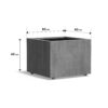Plantenbak Andes met wielen 80x80x60 cm