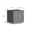 Plantenbak Carrez met wielen 60x60x60 cm
