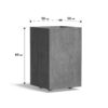 Plantenbak Carrez met wielen 50x50x80 cm