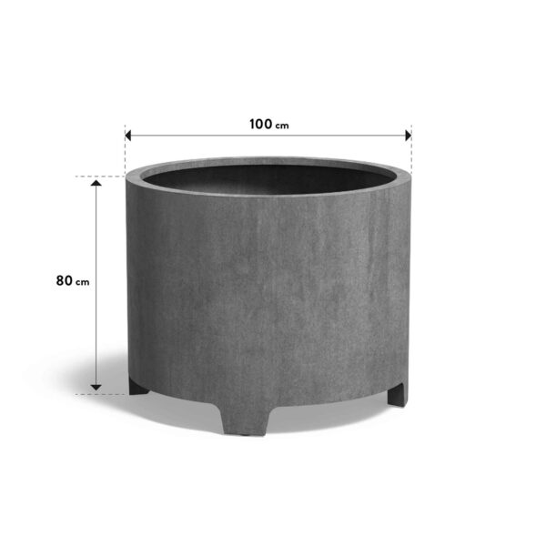 Plantenbak Cirum met poten Ø100×80 cm