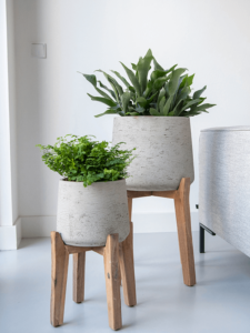 Plantenbak Patt Feet High grijs Ø43,5×65 cm