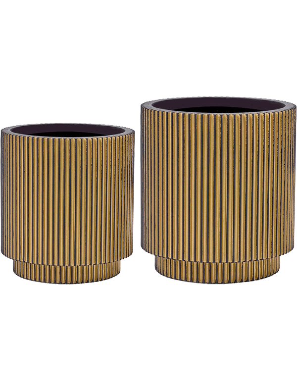 Plantenbak Capi Nature Groove Goud Ø41×40 cm