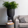 Plantenbak Capi Nature Rib NL Zwart Ø55×53 cm