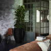 Plantenbak Capi Nature Rib NL Zwart Ø55×85 cm