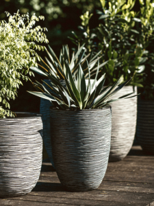 Plantenbak Capi Nature Rib NL Antraciet Ø34×46 cm