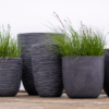 Plantenbak Capi Waste Rib NL Grijs Ø46×58 cm