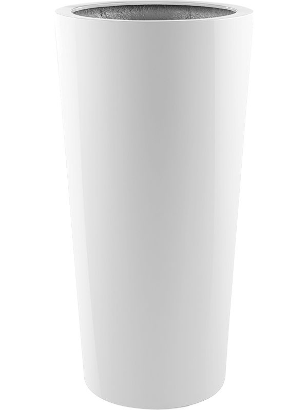 Luca Lifestyle - Fiberstone Plantenbak - Argento Wit Ø36x68 cm - Plantenpot - Bloembak - Bloempot - Voor Buiten