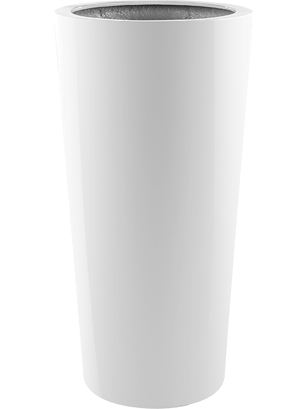 Luca Lifestyle - Fiberstone Plantenbak - Argento Wit Ø47x90 cm - Plantenpot - Bloembak - Bloempot - Voor Buiten