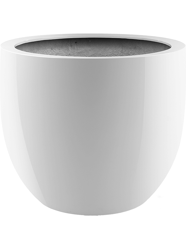 Luca Lifestyle - Fiberstone Plantenbak - Argento Wit Ø45x38 cm - Plantenpot - Bloembak - Bloempot - Voor Buiten